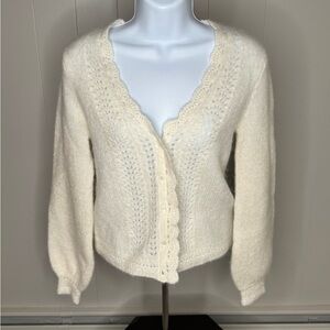 Elegant La Maile Sezane Mohair Cream Women's Sweater size XS
